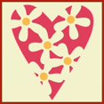 thumbnail image 1 of Daisy Heart 3 Stencil - Romance Love Valentine Heart Happy Valentine's Day Reusable Laser Cut Mylar Template Painting Home Decor Crafts - The Artful Stencil, 1 of 2