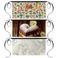 Daisy on Heart Cake Old Wood Background Server Aprons with Long Waist Ties Reinforced Seams, 3