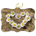 thumbnail image 1 of Daisy Heart Flowers on Tree Trunk Wood - for Car Interior Rear View Mirror Hanger Car Accessories Interior Decoration Hanging Ornament Fancy Christmas Tree Ornament for Christmas, 1 of 1