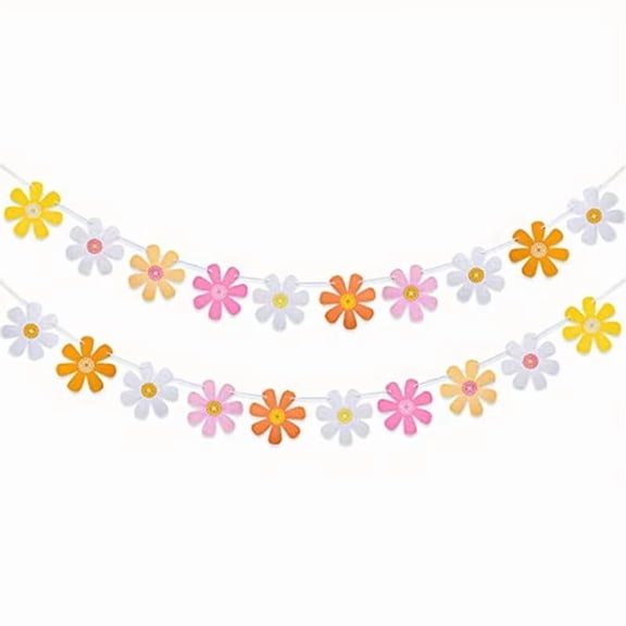 Daisy Hipster Banner Set - Bohemian Daisy Paper Garland for Hippie Parties and Celebrations