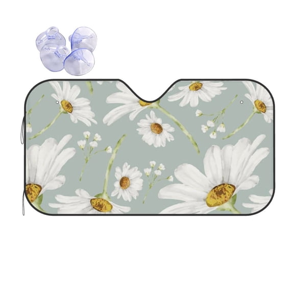 Daisy Hite Floral Car Windshield Sun Shade Universal Fit Auto Sun Visor Protector