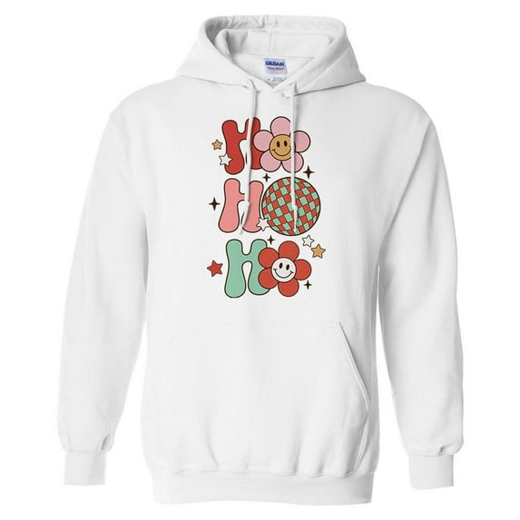 Daisy Ho Ho Ho Hoodie Sweatshirt Unisex Large White
