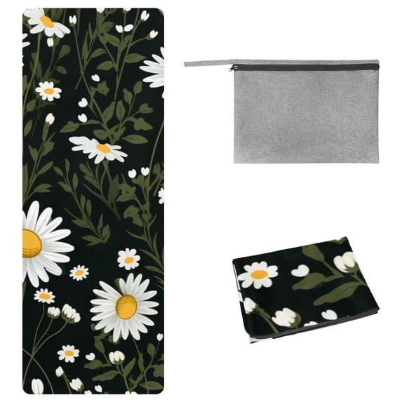 Daisy Hot Yoga Towel,Gym Towel,Yoga Towels,Storage Bag, 72.8"x26.8" - Suitable for Yoga, Pilates, Fitness, and More