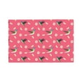 Daisy Hummingbird Print Pink Placemats Set of 4, Indoor/Outdoor Table