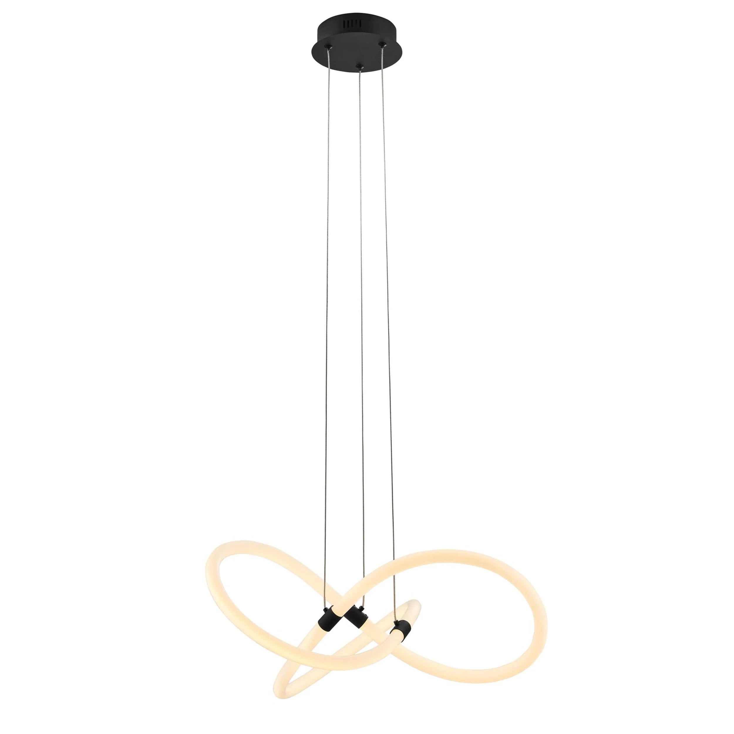 Matte Black Infinity Knot LED Chandelier