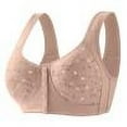 thumbnail image 1 of Daisy Lace Bras for Women Front Closure No Underwire Comfort Senior Wireless Snap Closing Bra Pink 50, 1 of 2