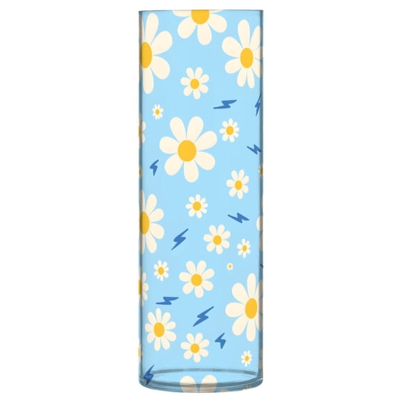 Daisy Lightning Pattern Vase Flower Vase Clear Unbreakable Plastic Tall Decorative 11.8in
