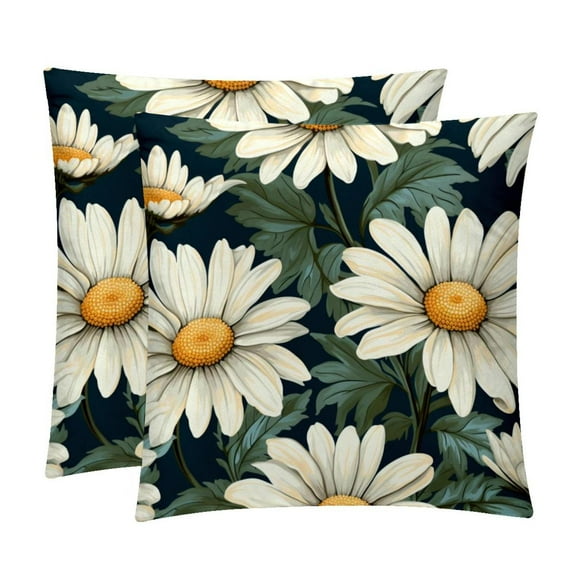 Daisy Luxurious Velvet Throw Pillow Inserts with Unique Patterns - Set of 2 Chair Pillow Covers - Available in 16x16, 18x18, 20x20 Inches for All Occasions