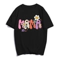 thumbnail image 1 of Daisy Mama Letter T-Shirt Casual Women Mom Graphics Mother Day Summer Tops Gift Tee Black Medium, 1 of 3