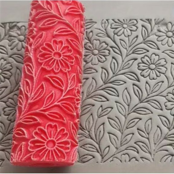Daisy Meadow Embossing Rollers for Polymer Clay and Ceramic - Texture Rollers for Jewelry Making