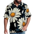 thumbnail image 1 of Daisy Men's Short Sleeve Beach Shirts, Casual Printed Button Down, Summer Unisex Spread Collar Tops, 1 of 6