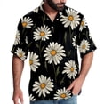 thumbnail image 1 of Daisy Men's Short Sleeve Hawaiian Beach Poplin Shirt Casual Printed Button Down Summer Unisex Shirt, 1 of 6