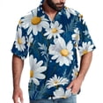 thumbnail image 1 of Daisy Men's Short Sleeve Shirts, Casual, Printed, Button Down Short, Summer Beach Shirts, Unisex, 1 of 6