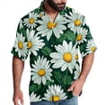 thumbnail image 1 of Daisy Men's Short Sleeve Spread Collar Poplin Button Down Casual Printed Summer Beach Unisex Shirts, 1 of 6