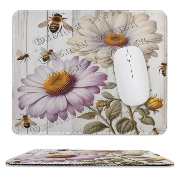Daisy Mouse Pad With Stitched Edge,Non-Slip Rubber Base,Premium-Textured, Gaming Mouse Pad for Wireless Mouse,Computers,Laptop,Office 10"x12"