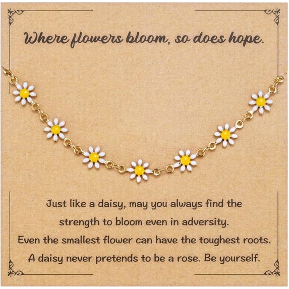 Daisy Necklace, Daisy Flower Choker Necklace for Women, Female's Birthday Daisy Lover Gifts, Cheer Up Gift for Her