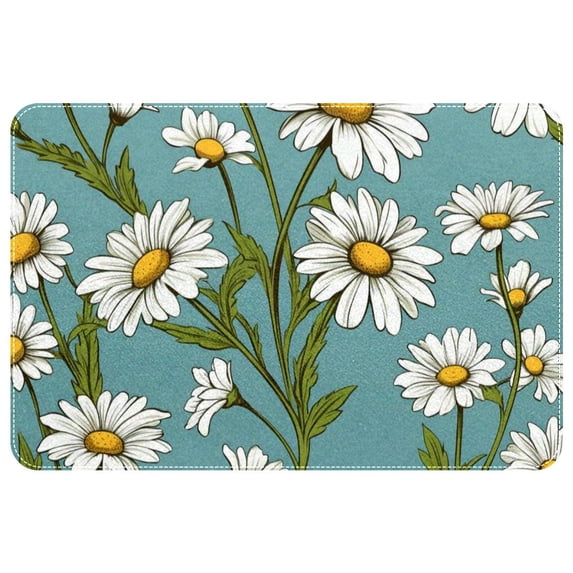 Daisy Non-Slip Polyester Chair Mat for Office, Machine Washable Door Rug