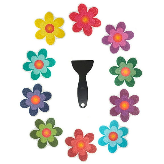 LITINKIMI Non- Bathroom Floor Stickers 1 Set, Assorted Colors, PEVA Anti-Skid Adhesive Decals for Safety and Multipurpose Use
