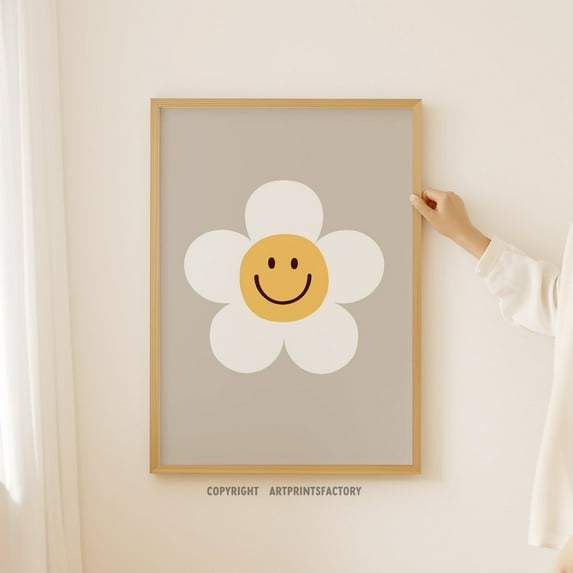 Daisy Nursery Print, Boho Nursery Decor, Daisy Art, Minimalist Girl Decor, Flower Print, Neutral Girl Room, Baby Girl Wall Art, Modern Wall Decor, 12x18 UNFRAMED