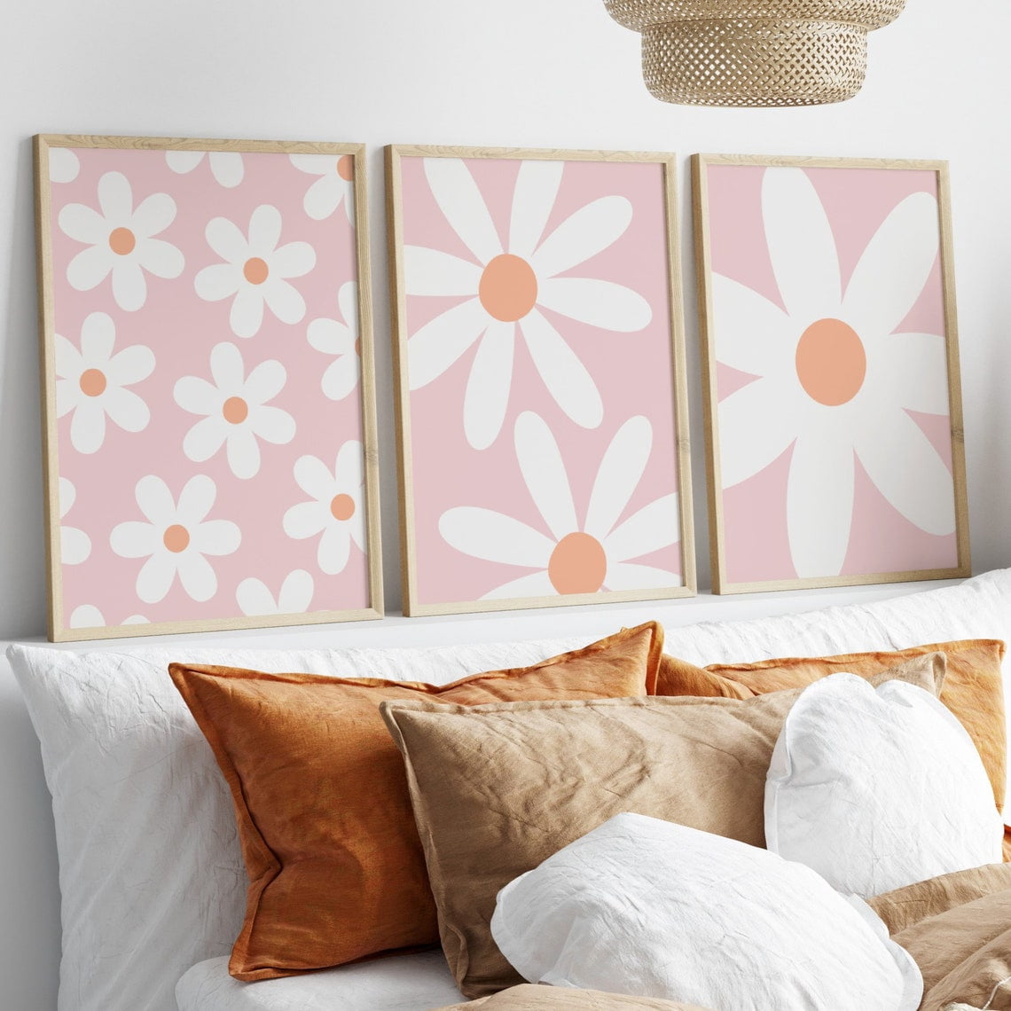 Daisy Nursery Wall Art Blush Pink Nursery Print Boho Baby Girl Flower ...