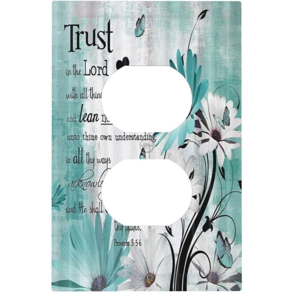 Daisy Outlet Cover, 1 Gang Duplex Wall Plate for Living Room Office Bathroom