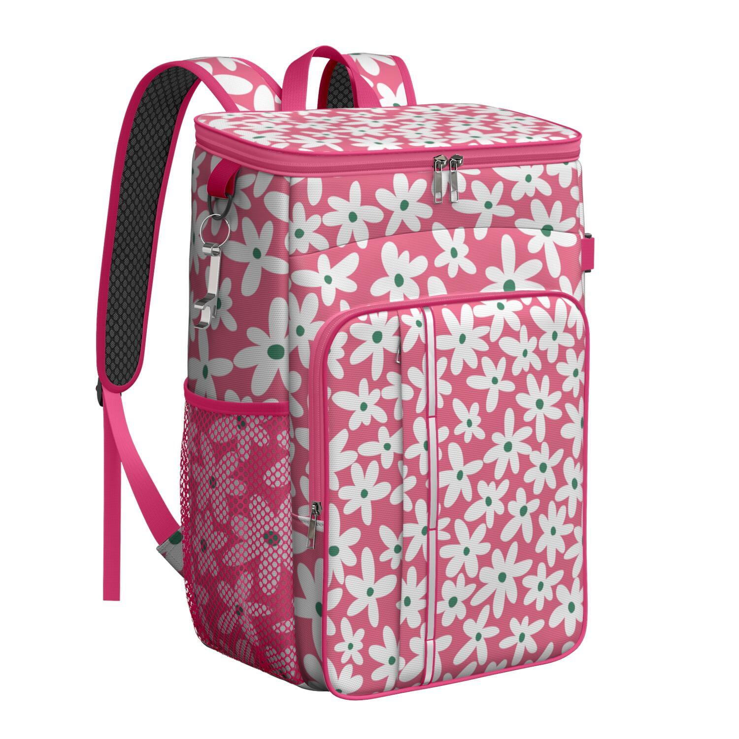 Daisy Pattern Cooler Backpack, Waterproof Insulated Lunch Backpack with ...