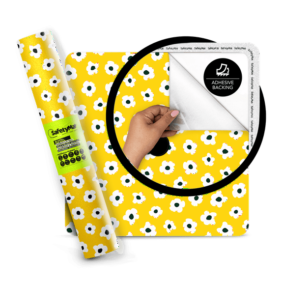 Daisy Pattern Non Slip Shower Mat | Peel and Stick, Anti Slip Bath and Shower Safety Mat