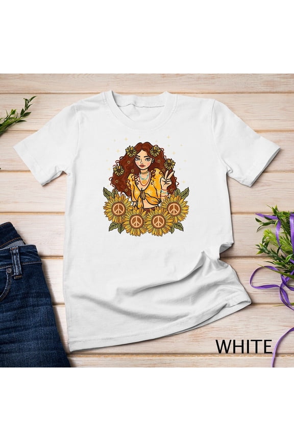 Daisy Peace Sign Hippie Soul Tshirt Cute Daisy Lover Unisex T-Shirtfor Him/Her