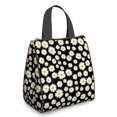 thumbnail image 1 of Daisy Pioneer Flower Black Pattern Insulated Lunch Bag for Women Men, Large Portable Soft Cooler Tote, Thermal Food Storage Bag with Pearl Cotton, 8.66L, 8.75"x5.75"x9.5", 1 of 6