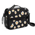 thumbnail image 1 of Daisy Pioneer Flower Black Pattern Insulated Lunch Bag with Shoulder Strap and Bottle Holder,Bento School Lunch Bag Box,11x9.5x3.5 Inches, 1 of 4
