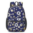 thumbnail image 1 of Daisy Pioneer Flower Blue Pattern 17" School Backpacks for Teens,Waterproof Oxford Fabric,S-Shape Padded Straps for School,Travel,Hiking,Camping, 1 of 6