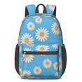 thumbnail image 1 of Daisy Pioneer Flower Blue Pattern 17" Waterproof Oxford School Backpacks for Teens, S-Shape Padded Straps, for School, Travel, Hiking, Camping, 1 of 3
