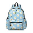 thumbnail image 1 of Daisy Pioneer Flower Blue Pattern Backpack for School, Cute School Bag with Adjustable Shoulder Straps and Padded Back, 13.4"x11"x4.7", 1 of 5