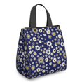 thumbnail image 1 of Daisy Pioneer Flower Blue Pattern Insulated Lunch Bag for Women Men, Large Portable Soft Cooler Tote, Thermal Food Storage Bag with Pearl Cotton, 8.66L, 8.75"x5.75"x9.5", 1 of 6