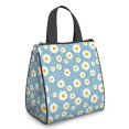 thumbnail image 1 of Daisy Pioneer Flower Blue Pattern Insulated Lunch Bag for Women Men, Large Portable Soft Cooler Tote, Thermal Food Storage Bag with Pearl Cotton, 8.66L, 8.75"x5.75"x9.5", 1 of 6