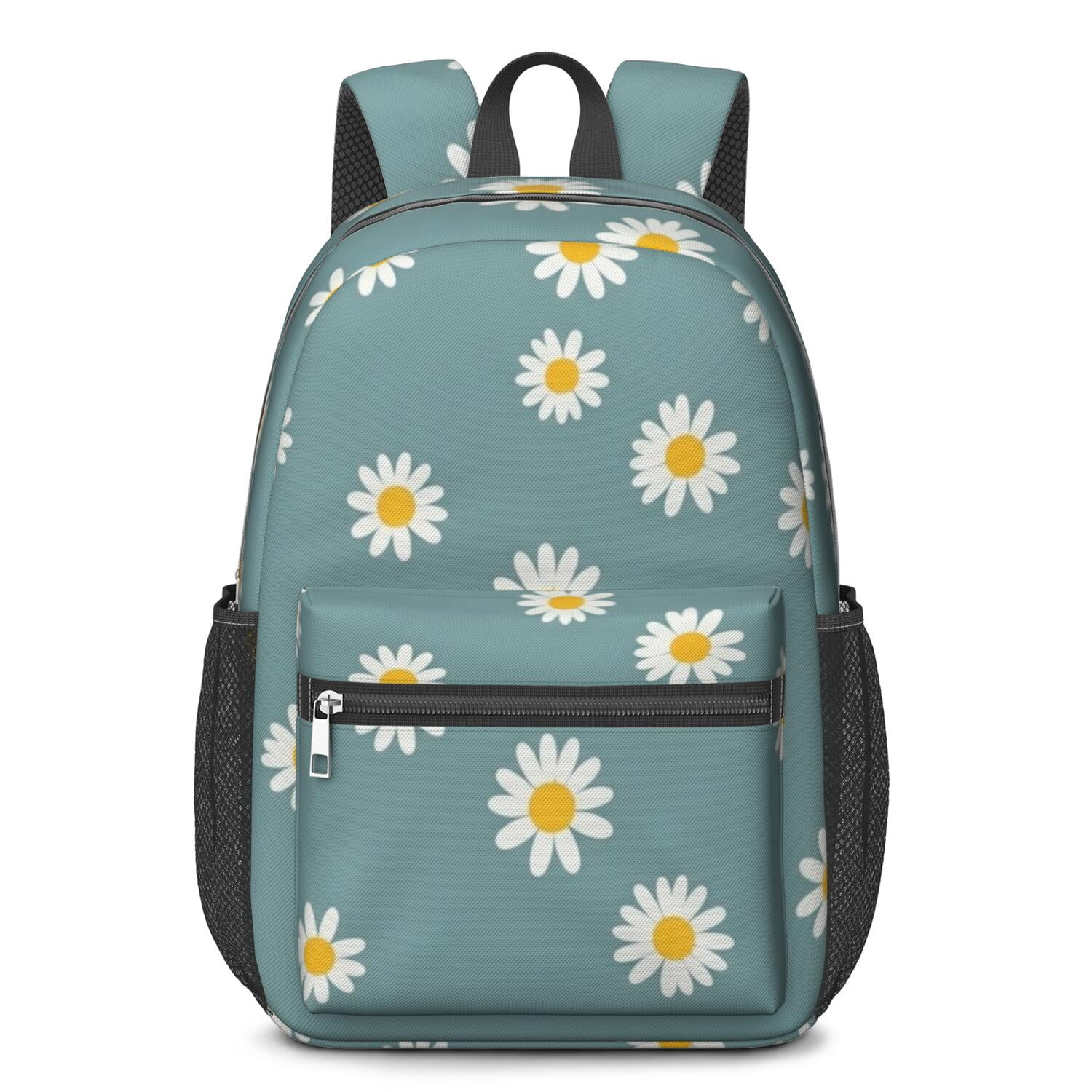 Daisy Pioneer Flower Green Pattern 17" Waterproof Oxford School ...