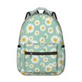 thumbnail image 1 of Daisy Pioneer Flower Green Pattern Backpack for School, Cute School Bag with Adjustable Shoulder Straps and Padded Back, 15.3"x11"x7.1", 1 of 4