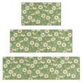 thumbnail image 1 of Daisy Pioneer Flower Green Pattern Kitchen Rugs Set Of 3, Non Slip Washable Kitchen Runner Rugs, Decorative Floor Mats for Sink Laundry and Home Use, 17"x30" + 17"x47" + 17"x59", 1 of 6
