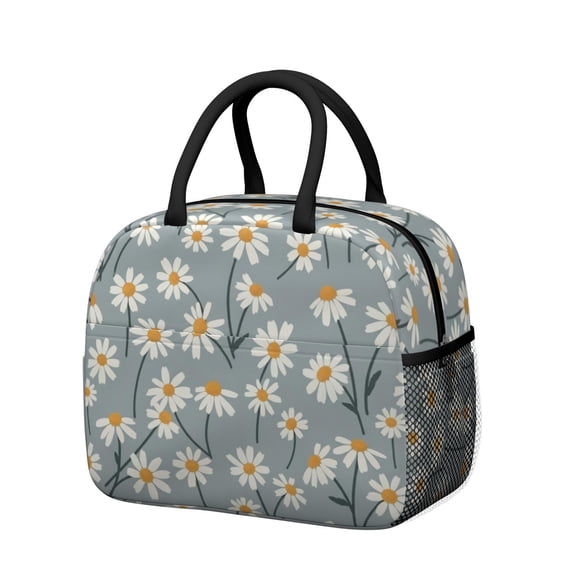 Daisy Pioneer Flower Insulated Leakproof Lunch Box for Work, Lunch Bag for Women Men, Loncheras Para Mujer for Beach Travel Picnic Camping