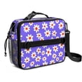 thumbnail image 1 of Daisy Pioneer Flower Purple Pattern Insulated Lunch Bag with Shoulder Strap and Bottle Holder,Bento School Lunch Bag Box,11x9.5x3.5 Inches, 1 of 5