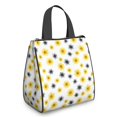 thumbnail image 1 of Daisy Pioneer Flower and Sunflowers Insulated Lunch Bag for Women Men, Large Portable Soft Cooler Tote, Thermal Food Storage Bag with Pearl Cotton, 8.66L, 8.75"x5.75"x9.5", 1 of 6