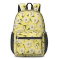 thumbnail image 1 of Daisy Pioneer Flower Yellow Pattern 17" School Backpacks for Teens,Waterproof Oxford Fabric,S-Shape Padded Straps for School,Travel,Hiking,Camping, 1 of 6