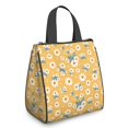 thumbnail image 1 of Daisy Pioneer Flower Yellow Pattern Insulated Lunch Bag for Women Men, Large Portable Soft Cooler Tote, Thermal Food Storage Bag with Pearl Cotton, 8.66L, 8.75"x5.75"x9.5", 1 of 6