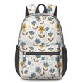 thumbnail image 1 of Daisy Pioneer Flower and Blue Flowers 17" School Backpacks for Teens,Waterproof Oxford Fabric,S-Shape Padded Straps for School,Travel,Hiking,Camping, 1 of 6