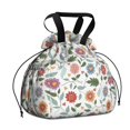 thumbnail image 1 of Daisy Pioneer Flower and Hearts Drawstring Insulated Lunch Bag for Women, Stain-Resistant Large Lunch Tote with Multi-Pockets for Work Office, 1 of 6