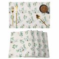 thumbnail image 1 of Daisy Placemats Set of 6, Spring Flowers Eucalyptus Leaves Botanical Beige Placemats for Dining Table, Place Mats for Kitchen Tabletop, Waterproof Wipeable Dining Table Mats Set, 1 of 9