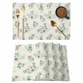 thumbnail image 1 of Daisy Placemats Set of 8, Spring Floral Eucalyptus Leaves Botanical Beige Placemats for Dining Table, Place Mats for Kitchen Tabletop, Waterproof Wipeable Dining Table Mats Set, 1 of 9