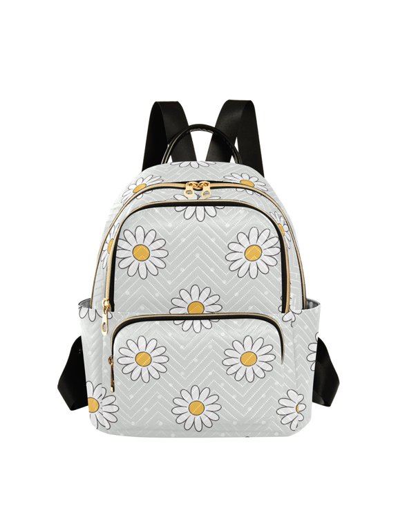 Daisy Polka Dots Pattern Fashion Backpack Quilted Lightweight Women Travel Daypack 14L