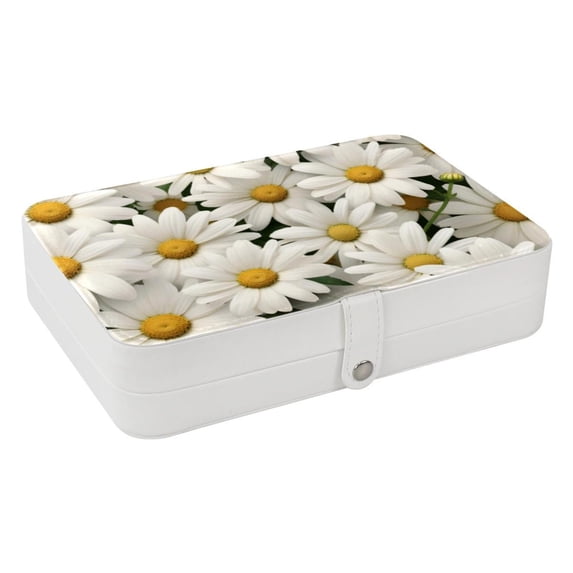 Daisy Portable PU Leather Necklace Organizer with Removable Compartment and Jewelry Boxes - Necklace Holder/Jewelry Box