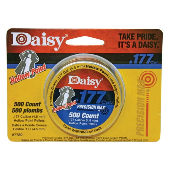 Daisy Precision Max .177 Caliber Hollow Point Pellets, 500 Count Tin